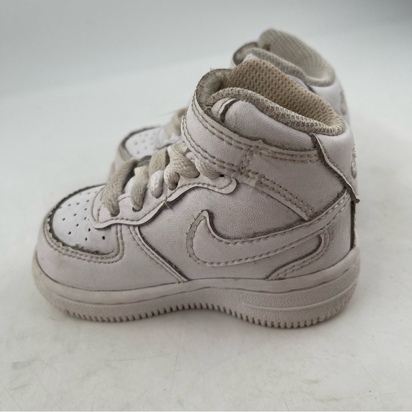 Nike Infant Force 1 Mid LE Toddler White Leather Athletic Sneakers-Size 4 C - Picture 9 of 10